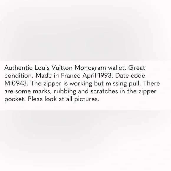 Louis Vuitton Monogram Wallet Authentic vintage - Picture 16 of 16